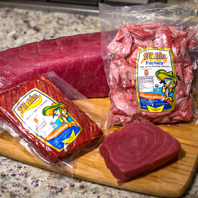 lomos medallones y machaca de atún ahumado